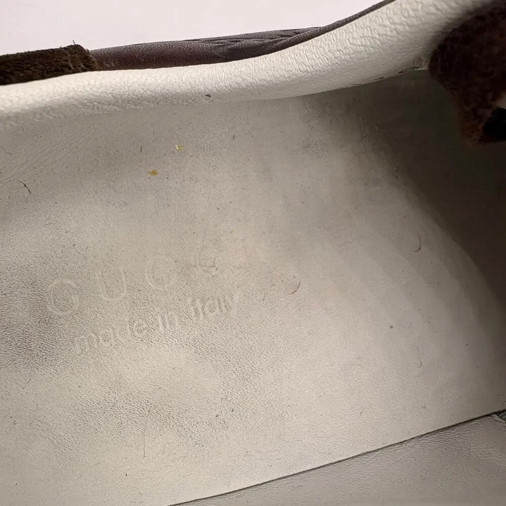 GUCCI Guccissima Monogram Leather Web Sneakers Oxblood Brown Sz 9.5G/US10 $1095 - Picture 8 of 12